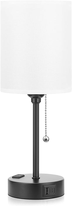 Bedside Table Lamp for Bedroom - Small Desk Lamp with USB Ports