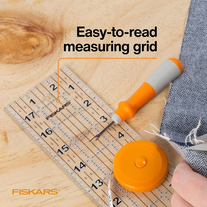 Fiskars 3" x 18" Acrylic Sewing & Quilting Ruler with Gridlines, Clear