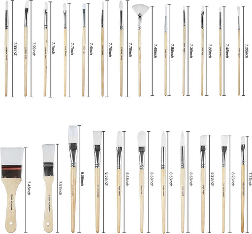 Paint Brushes Set of 24 Pieces with Canvas Brush Case