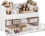 Large Makeup Organizer Countertop with 6 Brush Holders, White