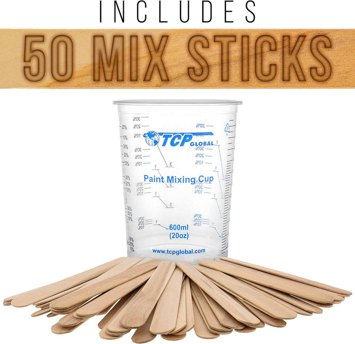 20 oz. (600ml) Graduated Plastic Mixing Cups - Box of 50
