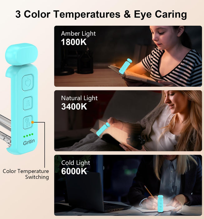 Reading Light, Rechargeable Book Light for Reading in Bed