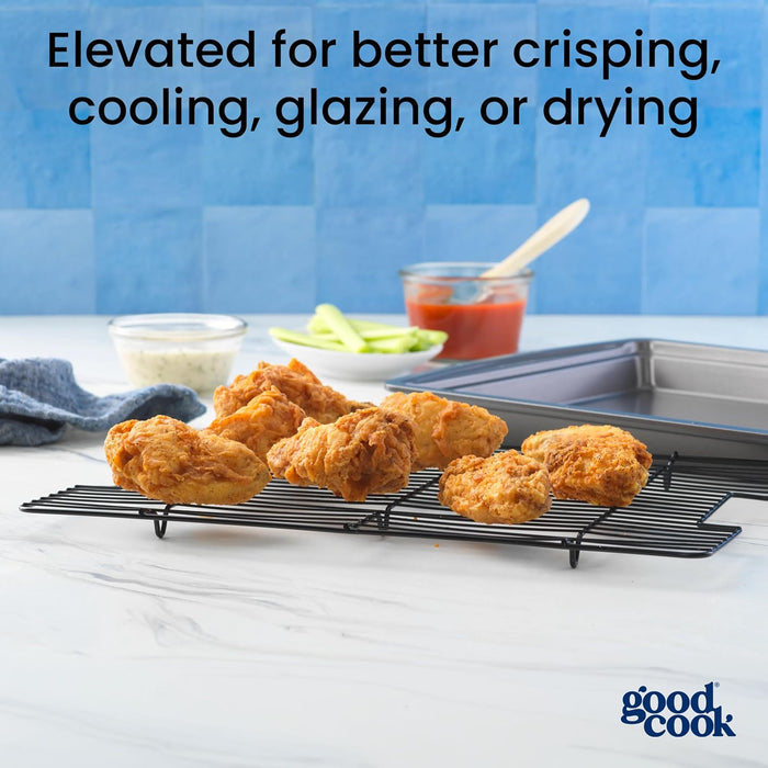 Nonstick Carbon Steel Baking Pan & Raised Wire Rack, 15x10.5-Inch