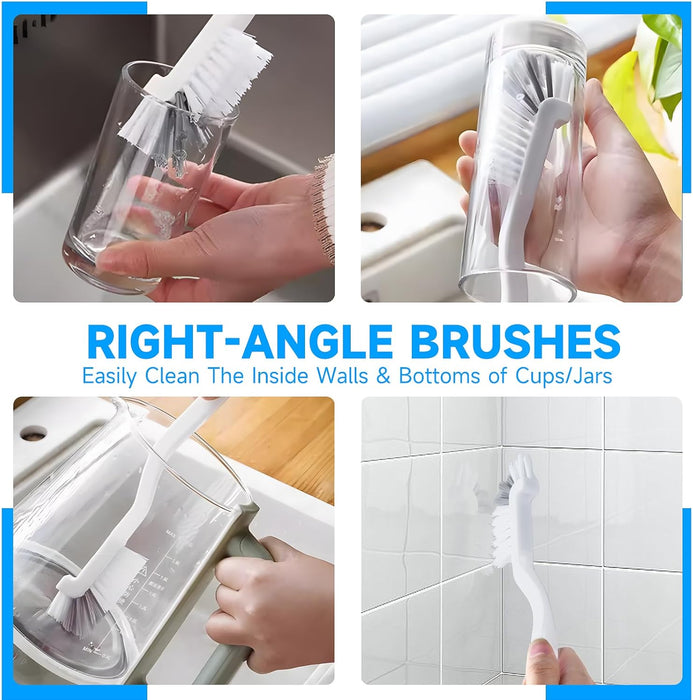 14Pcs Crevice Cleaning Brush Set, V Shape Grout Cleaner Brush for Deep Cleaning Gap, Hard Bristle Scrub Brushes Tools, C