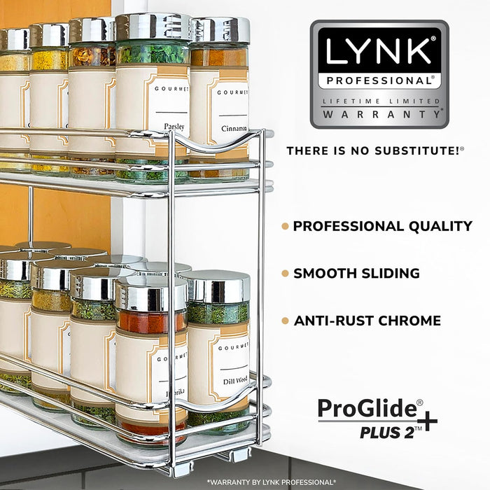 ® Pull Out Spice Organization for Cabinets - 4-3/8 inch Wide – Spice Rack for Inside Cabinets, Slide Out Spice Rack Orga