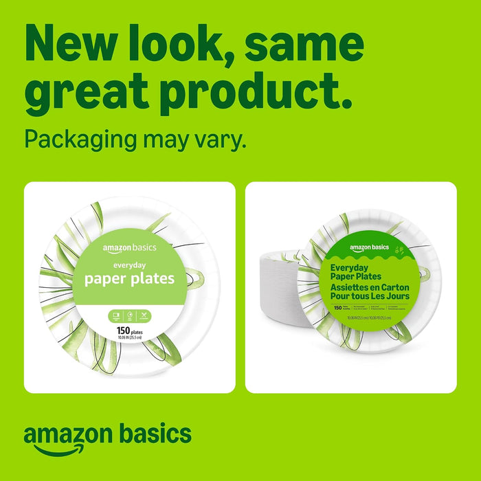 Everyday Paper Plates, 10 Inch, Disposable, 150 Count, Packaging May Vary