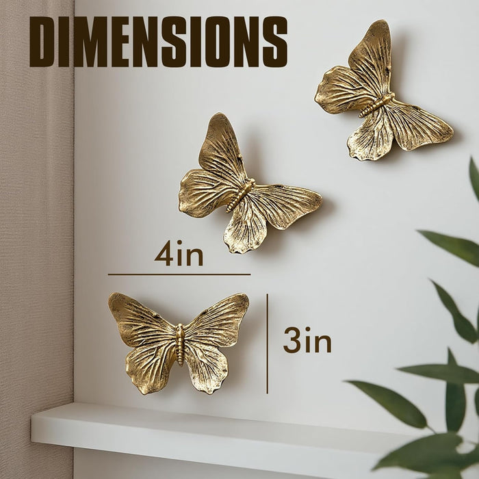 3D Butterfly Wall Decor Set – Resin Wall Decor for Living Room, Bedroom, Bathroom, Dining Room, Outdoor and Gallery Wall