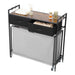 Three-Section Rolling Laundry Sorter with Drawers