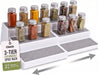 3-Tier Expandable Spice Rack Organizer for Cabinet, White/Grey