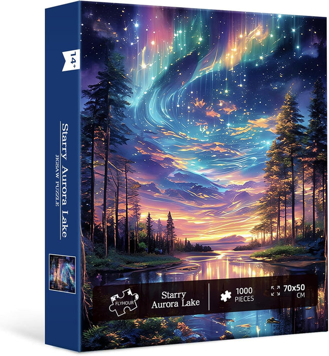 Starry Aurora Lake Puzzles for Adults 1000 Pieces,Interlocking No Dust