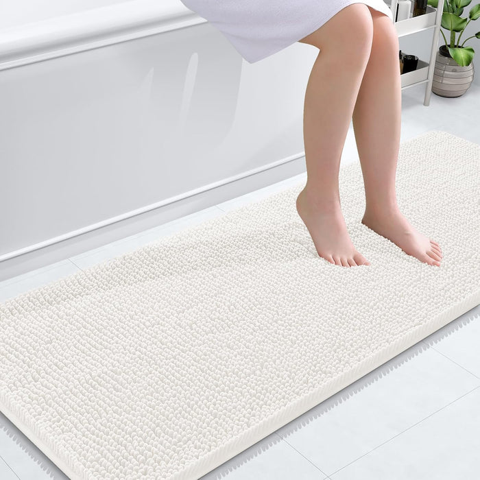 Bathroom Rugs 30X20, Extra Soft Absorbent Chenille Bath Rugs, Rubber Backing Quick Dry, Machine Washable Bath Mats for Bathroom Floor, Tub and Shower, Home Decor Accessories, Grey