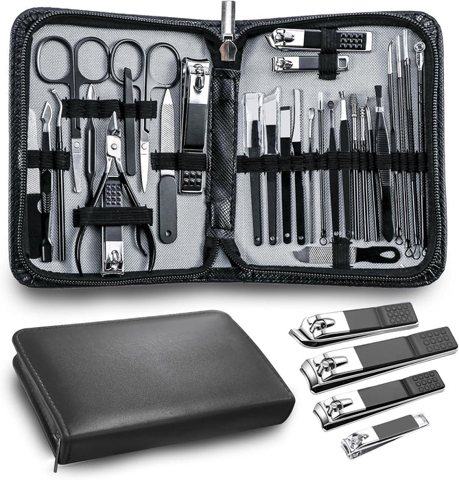 30Pcs Professional Manicure kit, Stainless Steel Nail Clipper set