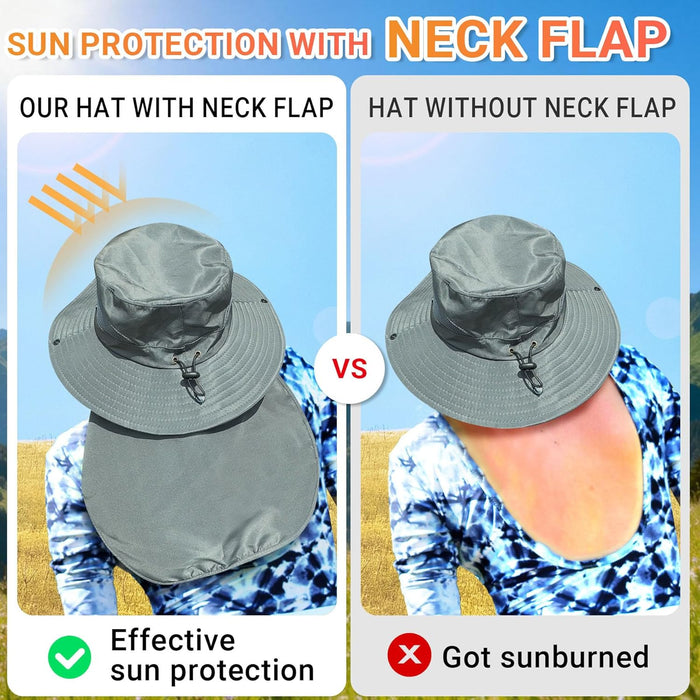 Sun Hats for Men Women with Neck Flap UPF 50+ UV Protection
