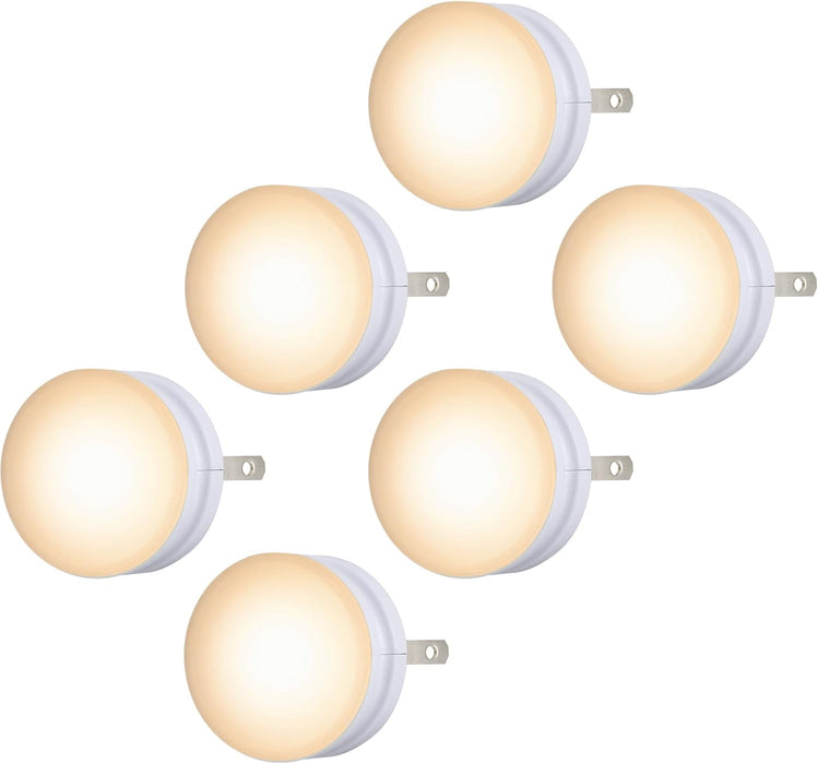 , Mini LED Night Light, Plug-In, Dusk to Dawn Sensor, Warm White, Compact, UL-Certified, Ideal for Bedroom, Bathroom, Nursery, Hallway, Kitchen, 45176, 1 Pack, 6 Count