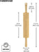Classic Wood Rolling Pin, 18-Inch Hardwood Dough Roller for Baking Pizza, Pies, Pastry and Cookies, Ergonomic Handles, K