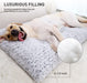Washable Dog Bed Medium Size Dog Crate Bed Plush Pet Mat 35"x23" Gray