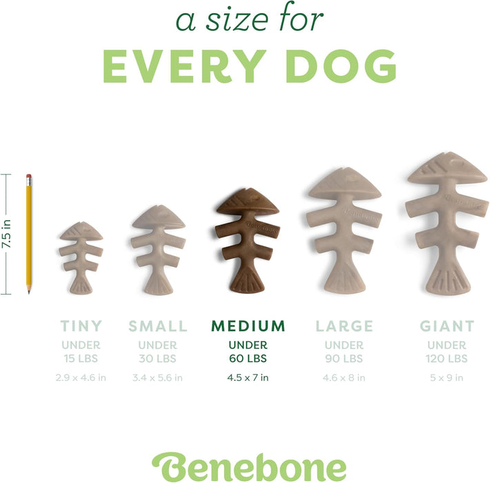 Fishbone Durable Dog Chew Toy for Aggressive Chewers, Medium