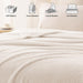 Extra Large Fuzzy Fleece Throw Blanket for Couch, 50x70 Inch Fluffy Warm Soft Jacquard Blankets for All Season, Lightweight and Cozy, Ivory