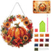 Autumn Harvest Pumpkin Diamond Art Hanging Ornament Kit, Halloween Diamond Art Hanging Kits, DIY Diamond Art Hanging Sign, Acrylic Diamond Painting Window Hanging Decor for Home, Garden,Porch,Mantel