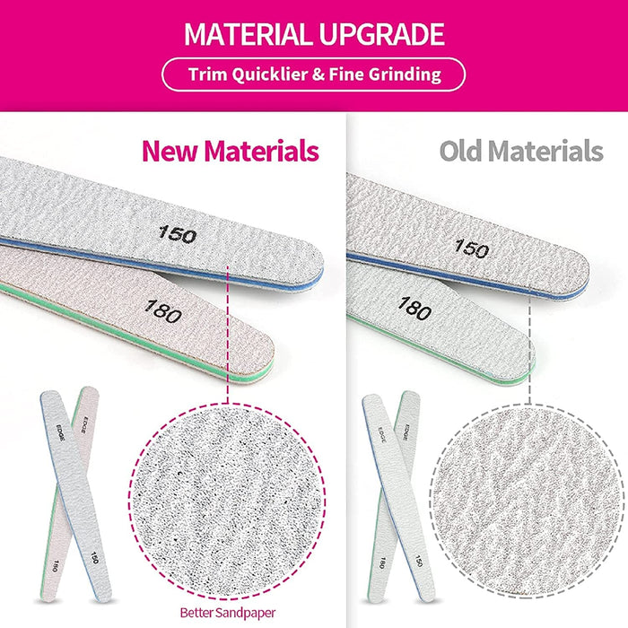 Nail File Nail Buffer, 6 pcs Nail Files and Buffers for Natural Nails, Emery Boards for Nails, Nail Buffer and Shine Kit Nail Filer, Nail Buffer Block 100/180 Grit Nail Files Fingernail Files