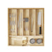 Six-Compartment Natural Wood Drawer Organizer