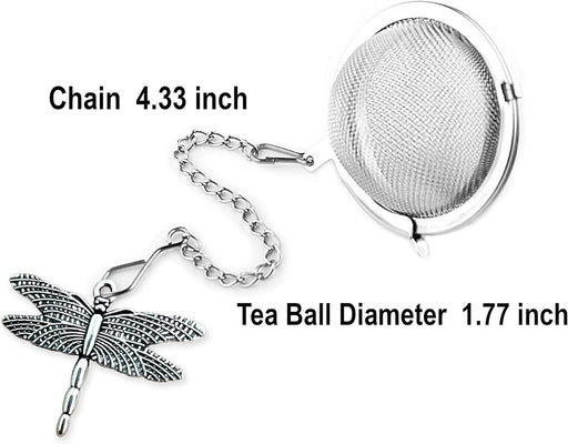 2pcs Tea Infuser,Loose Leaf Tea Steeper Tea Strainer with Charm Handmade Dragonfly Butterfly Pendant Tea Ball Tea Filter