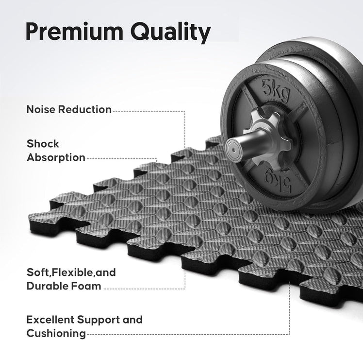 12 Pack 48 sqft Home Gym Mat, Puzzle Exercise Mat, EVA Interlocking Foam Floor Tiles for Home Workout Equipment and Kids