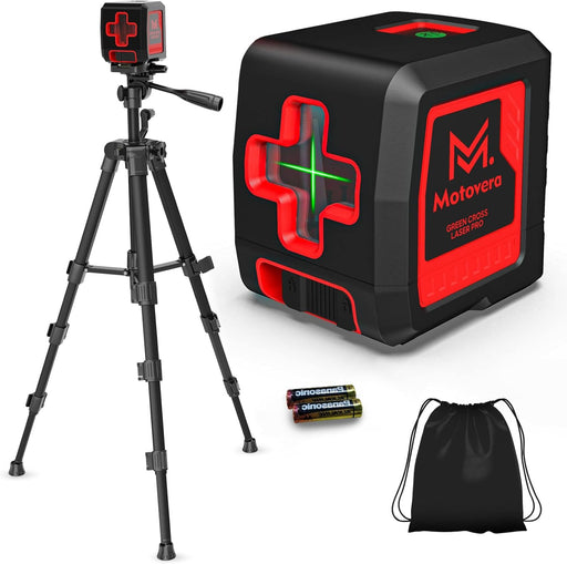 Self Leveling Laser Level 100ft, Green Cross Line with Tripod, 4 Brightness Modes & Pulse Function, Manual & Self-Leveli