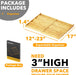 Bamboo Spice Drawer Organizer, (Need 3" Deep Drawer) Expandable 4 Tier Spices Rack for Cabinet, Kitchen Seasoning Storag