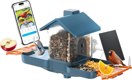 Smart Solar Bird Feeder with Camera & Outdoor Bird Bath