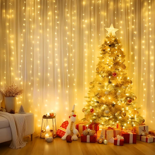 Curtain Lights, 300 LED Dimmable Twinkle Fairy Lights, 8 Modes