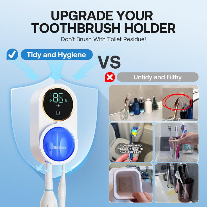 Upgraded Tooth Brush Holder for Bathroom 2.0 Infrared Sensing