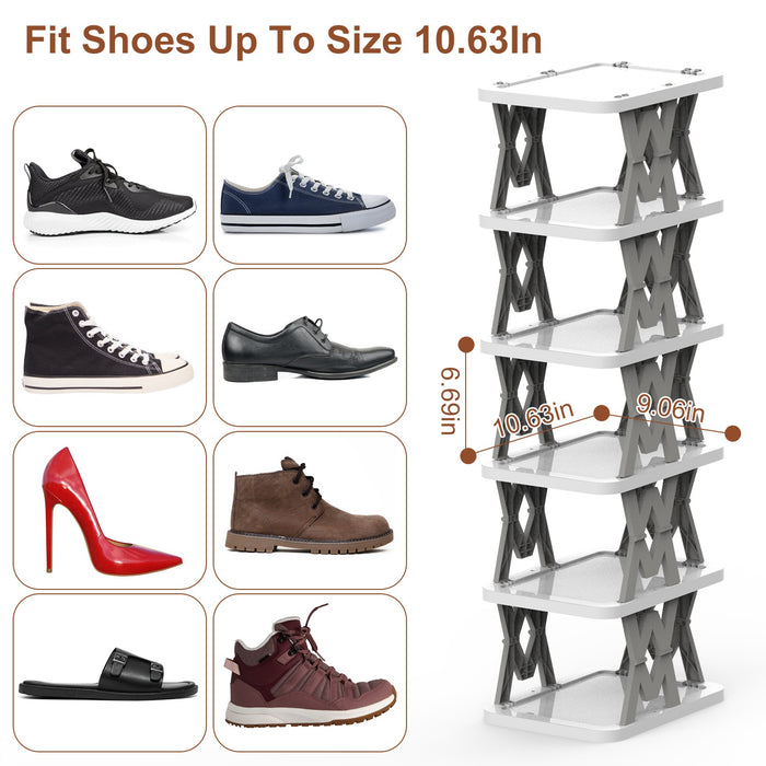 Six-Tier Foldable Shoe Rack