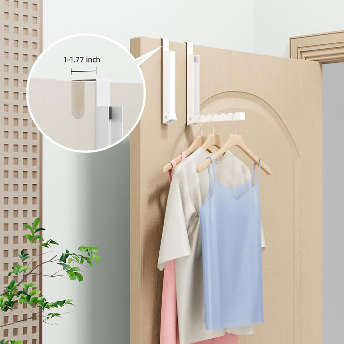 Over The Door Hanger Folding Clothes Drying Rack, Folding Hanging Coat Rack for Indoor Laundry Room Compact Small Space 
