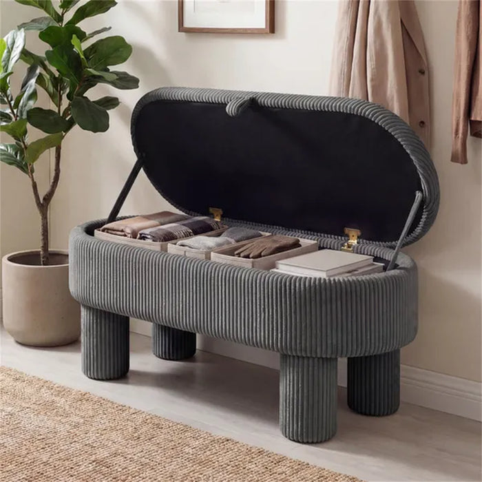 42-Inch Corduroy Storage Bench