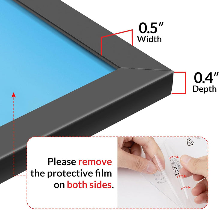 11x17 Picture Frame for Wall Display, 11x17 Black Picture Frame with HD Plexiglas, 11 x 17 Poster Frame 1 Pack, Display 