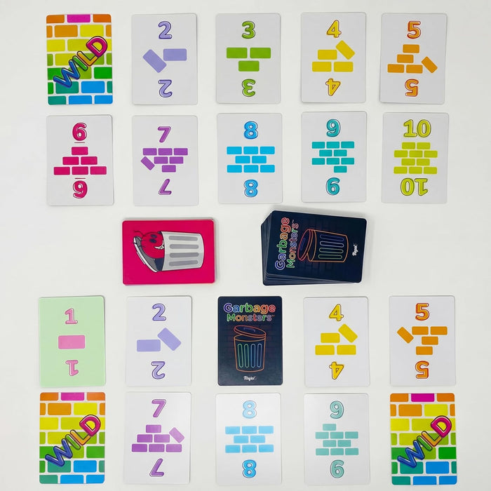 Garbage Monsters Card Game Set for Kids, Teens & Adults - 2-4 Player Fun Family Games - Travel Playing Cards (16 Garbage Monsters Cards)