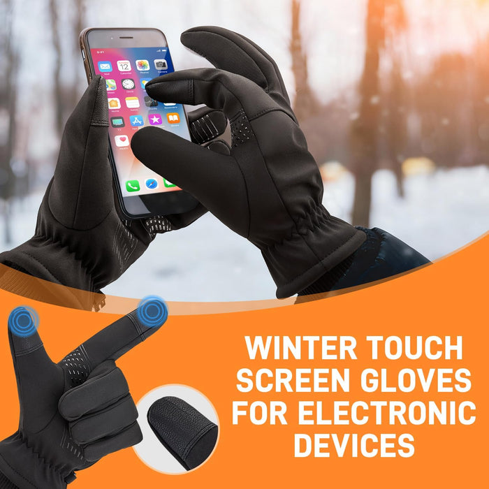 Winter Gloves for Men Women, Waterproof Warm Ski Snow Gloves Cold Weather, Thermal Touchscreen Skiing, Snowboarding, Mot