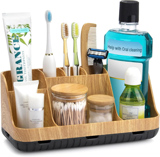 Bathroom Organizers and Storage - Detachable 7 Slots Kids Electric Toothbrush and Toothpaste Holde Drainage for Bathroom