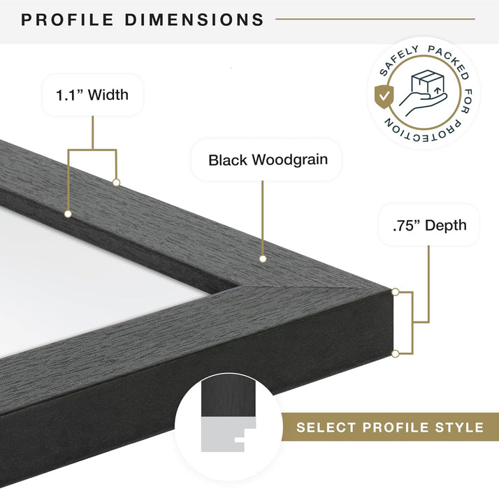 Studio Gallery Poster Frame, 18x24, Black Woodgrain, 1-Pack