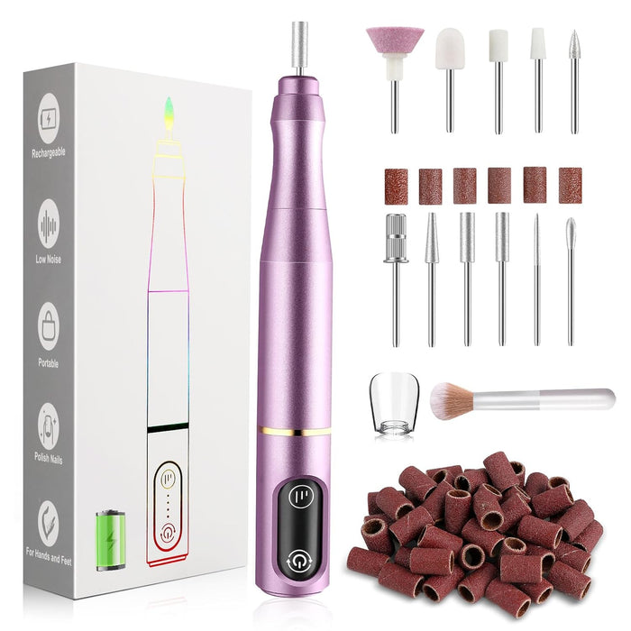 Cordless Nail Drill Electric Nail File Kit, Rechargeable Efile Set