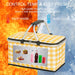 Insulated Picnic Basket, Collapsible Market Basket (Yellow Grid)