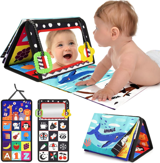 Tummy Time Mirror Toys, High Contrast Baby Toys for Newborn