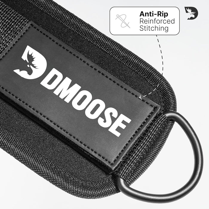 DMoose Ankle Strap for Cable Machine - One Size Fit with Premium Padding, Workout Kickback Ankle Cuffs, Ankle Bands for 