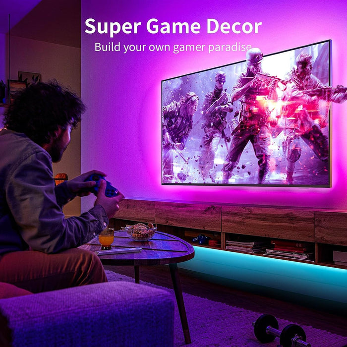 LED Lights for TV, 16.5ft TV led Backlight for 45-75 Inch TVs RGB TV Backlight Behind Music Sync Smart APP & Button Cont