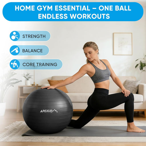 Yoga Ball, 660 lbs Anti-Burst Exercise Ball with Pump, 5 Sizes