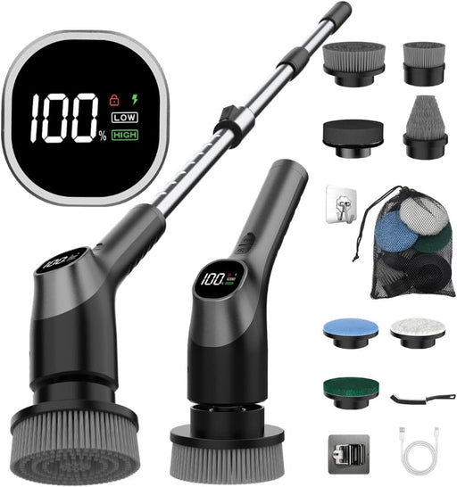 -Electric Spin Scrubber - 10-in-1 Cordless Shower Scrubber & Cleaning Brush with Extendable Handle, 42 in-lbs Ultra High