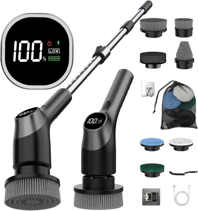 -Electric Spin Scrubber - 10-in-1 Cordless Shower Scrubber & Cleaning Brush with Extendable Handle, 42 in-lbs Ultra High