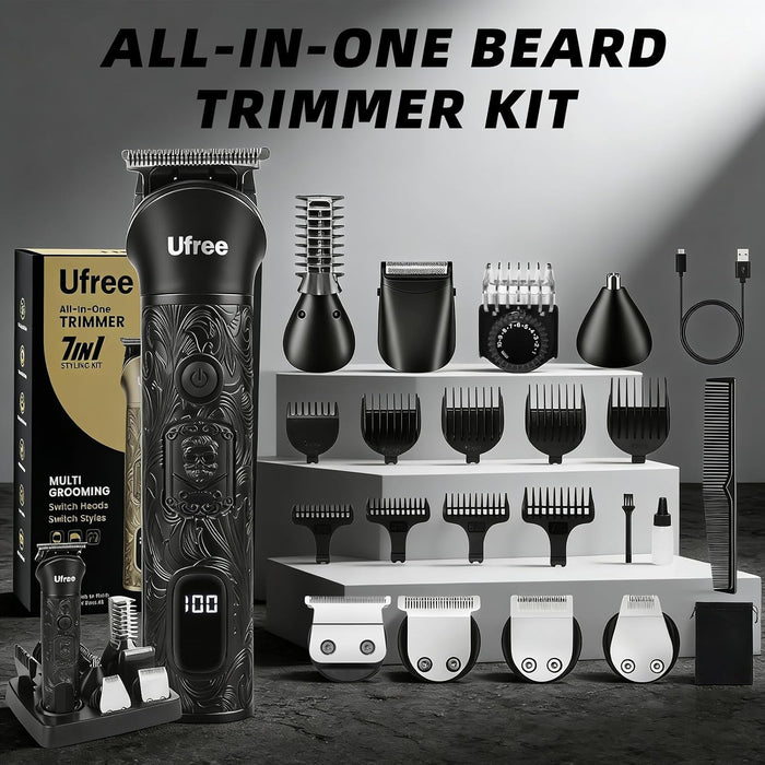 7-in-1 Beard Trimmer for Men, Electric Razor Shaver, Men Grooming Kit