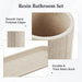 Bathroom Accessories Set - 7-Piece Resin Bathroom Set, Toothbrush Holders for Bathrooms, Soap Dispenser, Qtip Holder Dispenser, Tumbler, Soap Dish & Tray（Beige